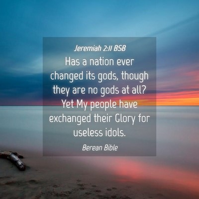 Picture 04 - Jeremiah 2:11 BSB - Has a nation ever changed its gods, though they - Bible Verse Picture