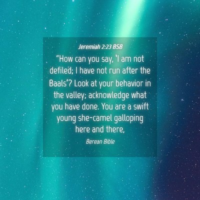 Picture 04 - Jeremiah 2:23 BSB - “How can you say, ‘I am not defiled; I have - Bible Verse Picture