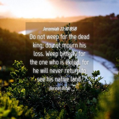 Picture 04 - Jeremiah 22:10 BSB - Do not weep for the dead king; do not mourn his - Bible Verse Picture