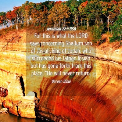 Picture 04 - Jeremiah 22:11 BSB - For this is what the LORD says concerning Shallum - Bible Verse Picture