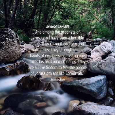 Picture 04 - Jeremiah 23:14 BSB - And among the prophets of Jerusalem I have seen a - Bible Verse Picture