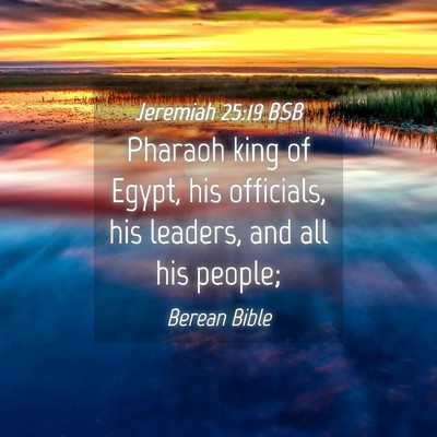 Picture 04 - Jeremiah 25:19 BSB - Pharaoh king of Egypt, his officials, his - Bible Verse Picture