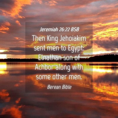 Picture 04 - Jeremiah 26:22 BSB - Then King Jehoiakim sent men to Egypt: Elnathan - Bible Verse Picture