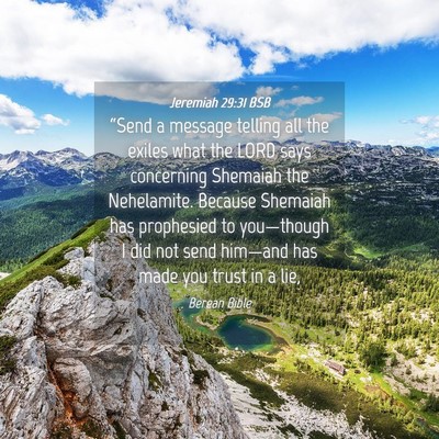 Picture 04 - Jeremiah 29:31 BSB - “Send a message telling all the exiles what the - Bible Verse Picture