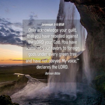 Picture 04 - Jeremiah 3:13 BSB - Only acknowledge your guilt, that you have - Bible Verse Picture