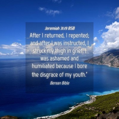 Picture 04 - Jeremiah 31:19 BSB - After I returned, I repented; and after I was - Bible Verse Picture