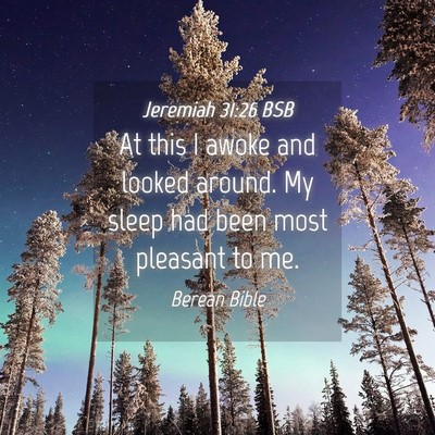 Picture 04 - Jeremiah 31:26 BSB - At this I awoke and looked around. My sleep had - Bible Verse Picture
