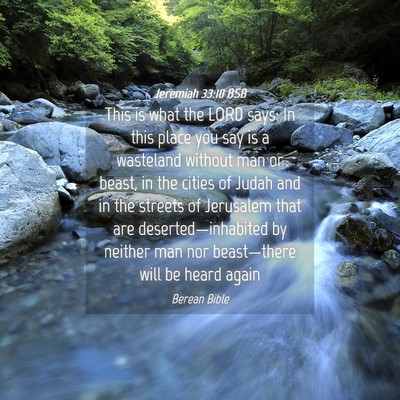 Picture 04 - Jeremiah 33:10 BSB - This is what the LORD says: In this place you say - Bible Verse Picture