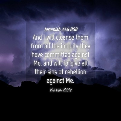 Picture 04 - Jeremiah 33:8 BSB - And I will cleanse them from all the iniquity - Bible Verse Picture