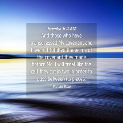 Picture 04 - Jeremiah 34:18 BSB - And those who have transgressed My covenant and - Bible Verse Picture