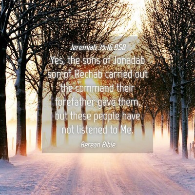 Picture 04 - Jeremiah 35:16 BSB - Yes, the sons of Jonadab son of Rechab carried - Bible Verse Picture