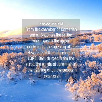 Picture 04 - Jeremiah 36:10 BSB - From the chamber of Gemariah son of Shaphan the - Bible Verse Picture