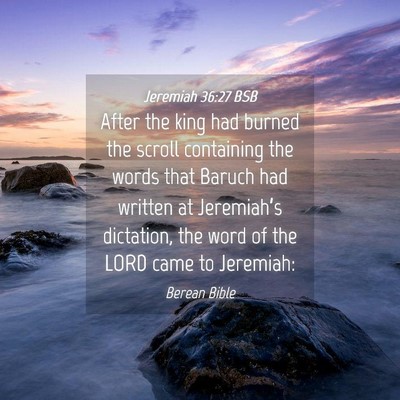 Picture 04 - Jeremiah 36:27 BSB - After the king had burned the scroll containing - Bible Verse Picture