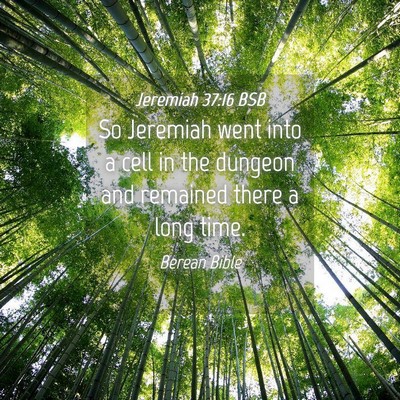 Picture 04 - Jeremiah 37:16 BSB - So Jeremiah went into a cell in the dungeon and - Bible Verse Picture