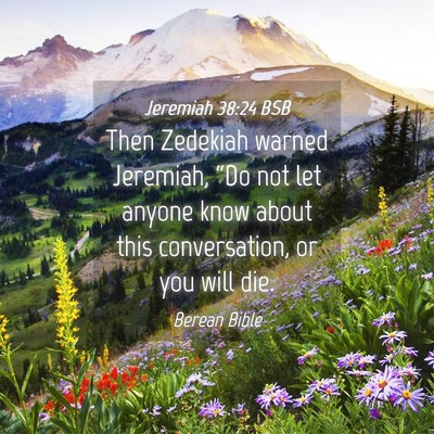 Picture 04 - Jeremiah 38:24 BSB - Then Zedekiah warned Jeremiah, “Do not let - Bible Verse Picture