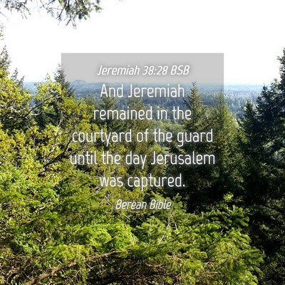 Picture 04 - Jeremiah 38:28 BSB - And Jeremiah remained in the courtyard of the - Bible Verse Picture