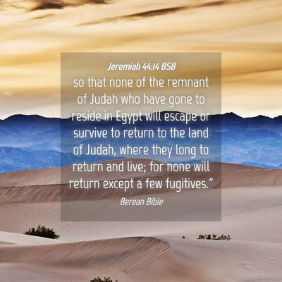 Picture 04 - Jeremiah 44:14 BSB - so that none of the remnant of Judah who have - Bible Verse Picture
