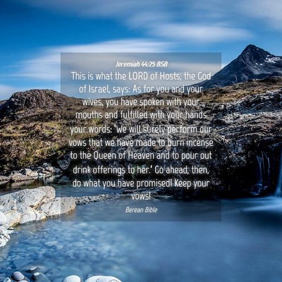 Picture 04 - Jeremiah 44:25 BSB - This is what the LORD of Hosts, the God of - Bible Verse Picture