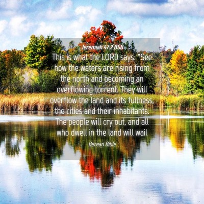 Picture 04 - Jeremiah 47:2 BSB - This is what the LORD says: “See how the waters - Bible Verse Picture