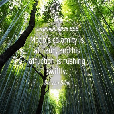 Picture 04 - Jeremiah 48:16 BSB - Moab’s calamity is at hand, and his affliction - Bible Verse Picture