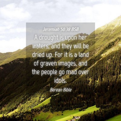 Picture 04 - Jeremiah 50:38 BSB - A drought is upon her waters, and they will be - Bible Verse Picture