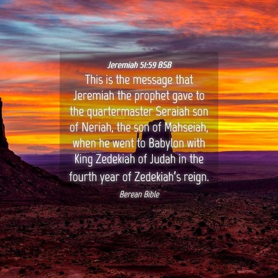 Picture 04 - Jeremiah 51:59 BSB - This is the message that Jeremiah the prophet - Bible Verse Picture