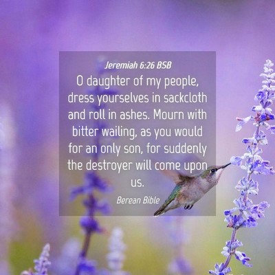 Picture 04 - Jeremiah 6:26 BSB - O daughter of my people, dress yourselves in - Bible Verse Picture
