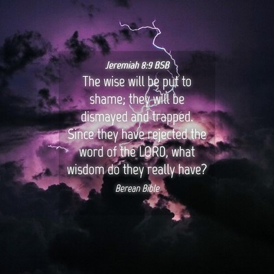 Picture 04 - Jeremiah 8:9 BSB - The wise will be put to shame; they will be - Bible Verse Picture