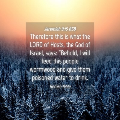 Picture 04 - Jeremiah 9:15 BSB - Therefore this is what the LORD of Hosts, the God - Bible Verse Picture