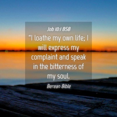 Picture 04 - Job 10:1 BSB - “I loathe my own life; I will express my - Bible Verse Picture