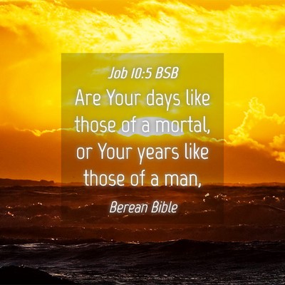 Picture 04 - Job 10:5 BSB - Are Your days like those of a mortal, or Your - Bible Verse Picture