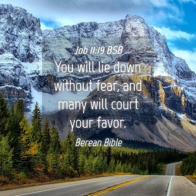 Picture 04 - Job 11:19 BSB - You will lie down without fear, and many will - Bible Verse Picture