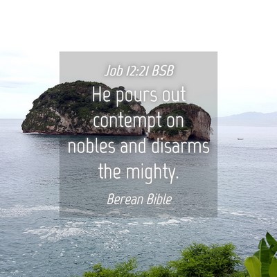 Picture 04 - Job 12:21 BSB - He pours out contempt on nobles and disarms the - Bible Verse Picture