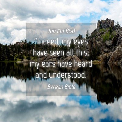 Picture 04 - Job 13:1 BSB - “Indeed, my eyes have seen all this; my ears - Bible Verse Picture