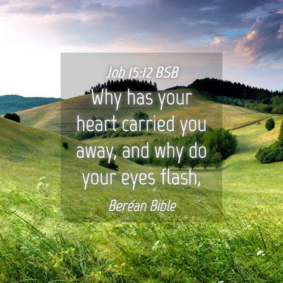 Picture 04 - Job 15:12 BSB - Why has your heart carried you away, and why do - Bible Verse Picture