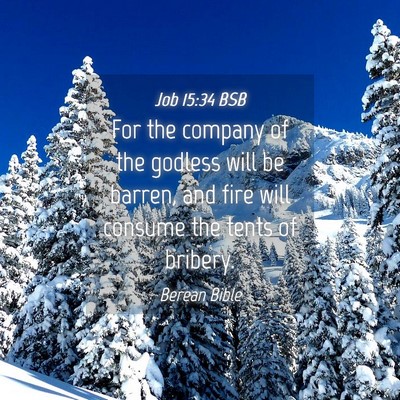Picture 04 - Job 15:34 BSB - For the company of the godless will be barren, - Bible Verse Picture
