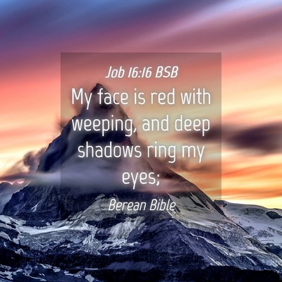 Picture 04 - Job 16:16 BSB - My face is red with weeping, and deep shadows - Bible Verse Picture