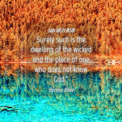 Picture 04 - Job 18:21 BSB - Surely such is the dwelling of the wicked and the - Bible Verse Picture