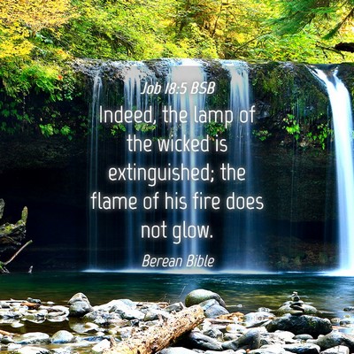 Picture 04 - Job 18:5 BSB - Indeed, the lamp of the wicked is extinguished; - Bible Verse Picture