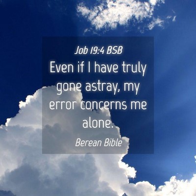 Picture 04 - Job 19:4 BSB - Even if I have truly gone astray, my error - Bible Verse Picture