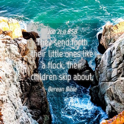 Picture 04 - Job 21:11 BSB - They send forth their little ones like a flock; - Bible Verse Picture