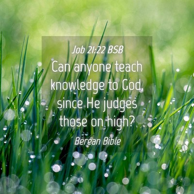 Picture 04 - Job 21:22 BSB - Can anyone teach knowledge to God, since He - Bible Verse Picture