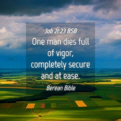 Picture 04 - Job 21:23 BSB - One man dies full of vigor, completely secure and - Bible Verse Picture