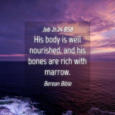 Picture 04 - Job 21:24 BSB - His body is well nourished, and his bones are - Bible Verse Picture