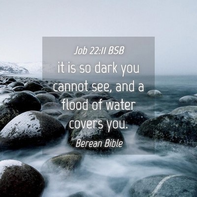 Picture 04 - Job 22:11 BSB - it is so dark you cannot see, and a flood of - Bible Verse Picture