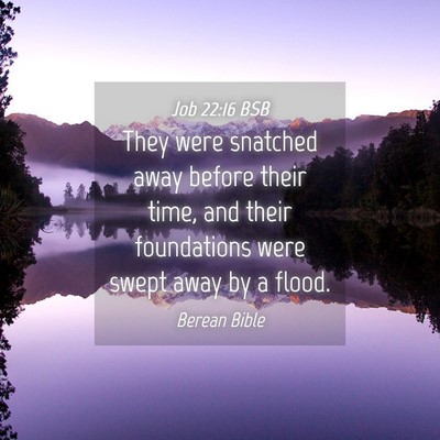 Picture 04 - Job 22:16 BSB - They were snatched away before their time, and - Bible Verse Picture