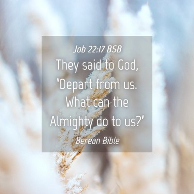 Picture 04 - Job 22:17 BSB - They said to God, ‘Depart from us. What can the - Bible Verse Picture