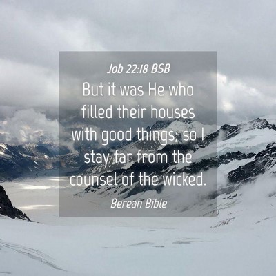 Picture 04 - Job 22:18 BSB - But it was He who filled their houses with good - Bible Verse Picture