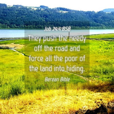 Picture 04 - Job 24:4 BSB - They push the needy off the road and force all - Bible Verse Picture