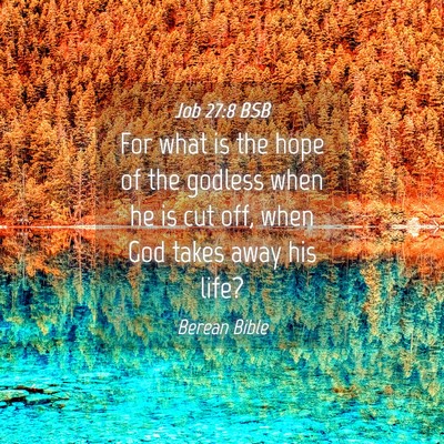 Picture 04 - Job 27:8 BSB - For what is the hope of the godless when he is - Bible Verse Picture